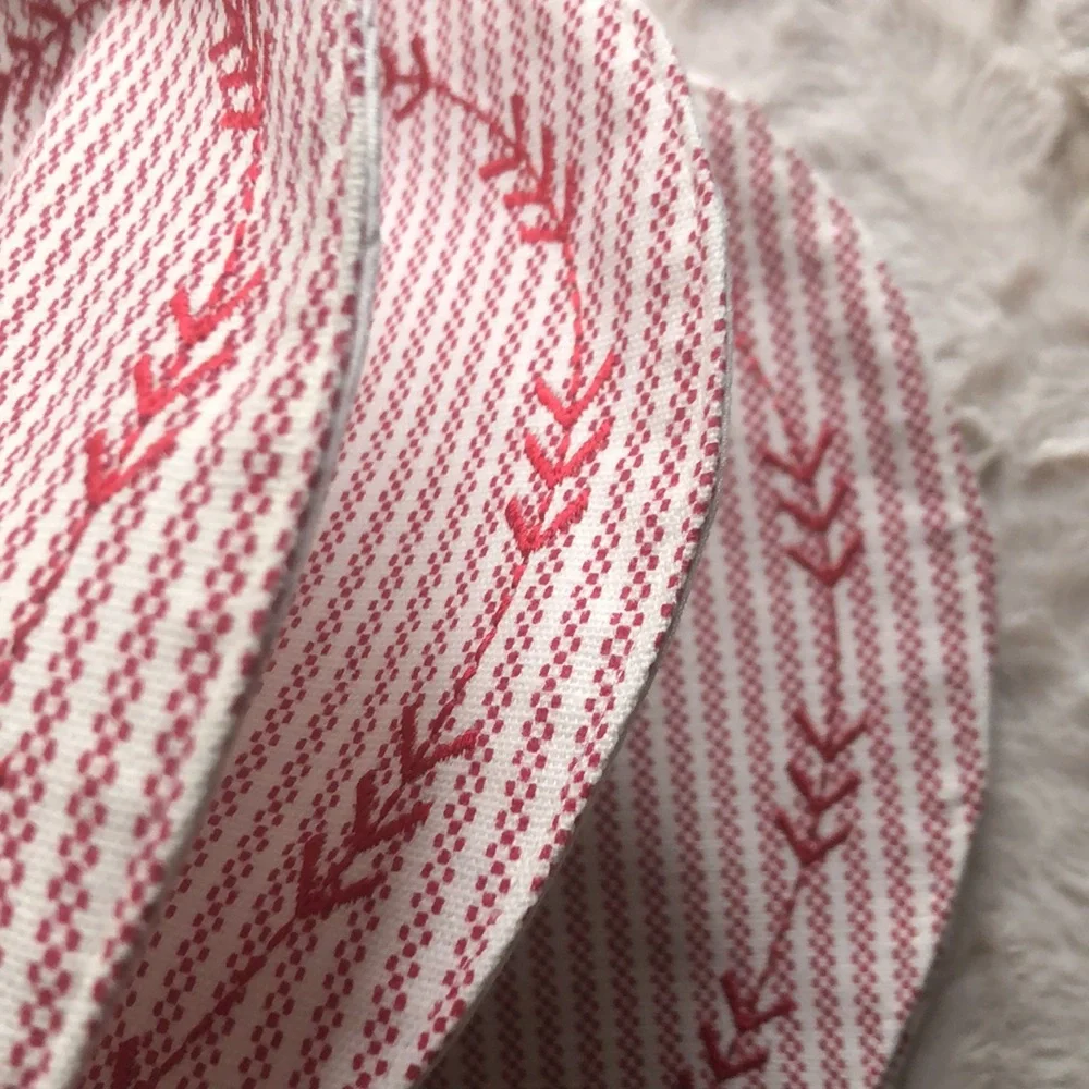 Cupcakes & Cashmere Red Striped Heart Shaped Placemats